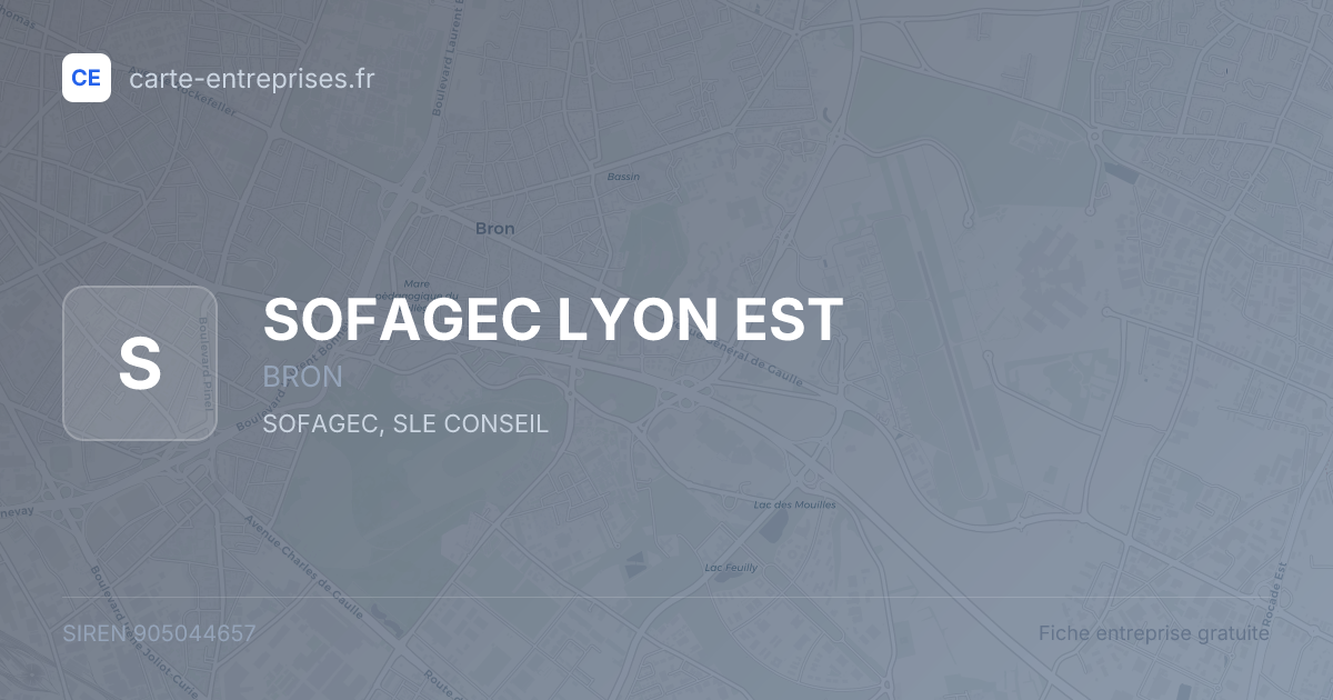 SOFAGEC LYON EST — 905044657 — fiche entreprise