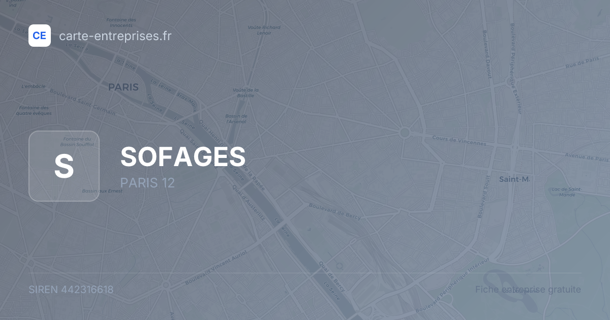 SOFAGES — 442316618 — fiche entreprise