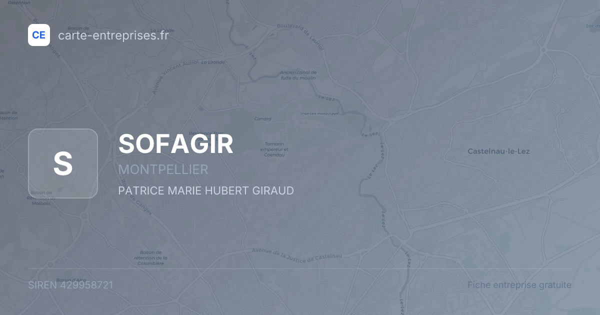 SOFAGIR — 429958721 — fiche entreprise