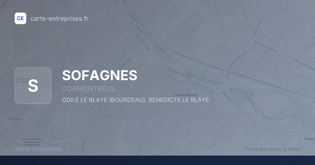 SOFAGNES — 443054390 — fiche entreprise