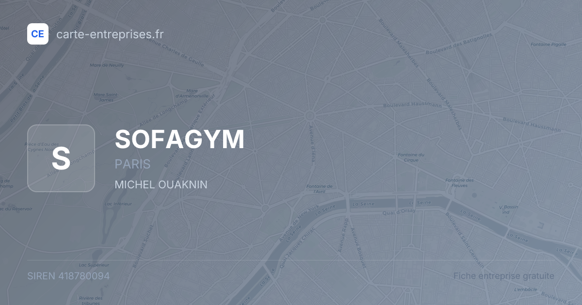 SOFAGYM — 418780094 — fiche entreprise