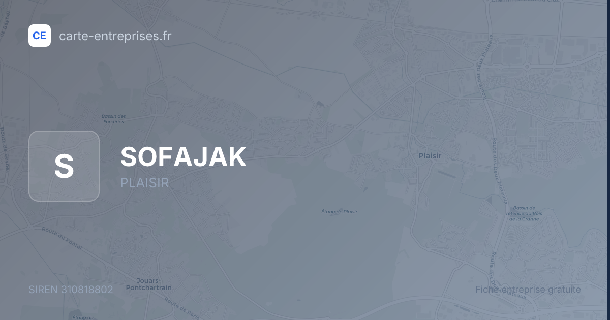 SOFAJAK — 310818802 — fiche entreprise
