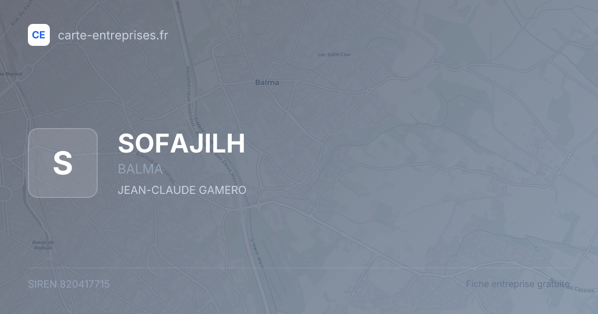 SOFAJILH — 820417715 — fiche entreprise