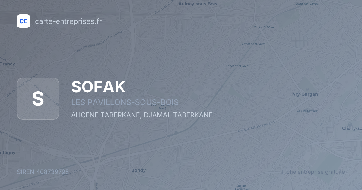 SOFAK — 408739795 — fiche entreprise