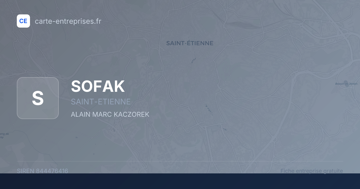 SOFAK — 844476416 — fiche entreprise