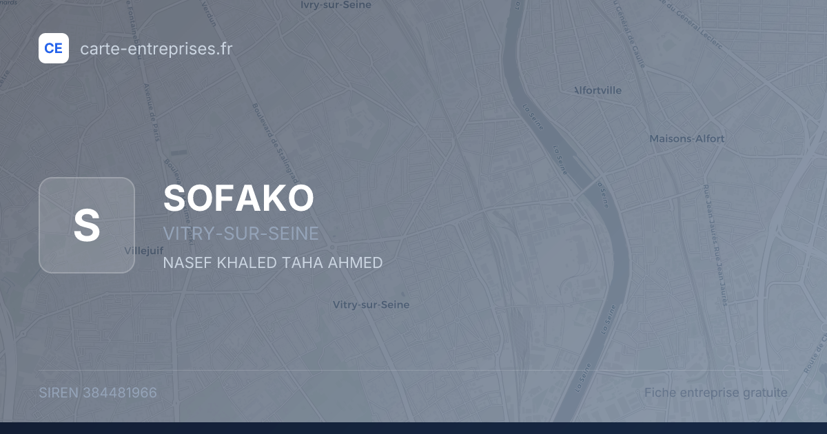 SOFAKO — 384481966 — fiche entreprise