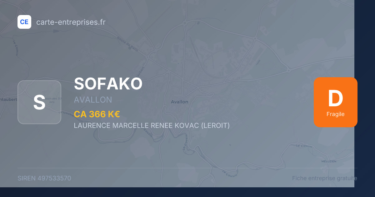 SOFAKO — 497533570 — fiche entreprise