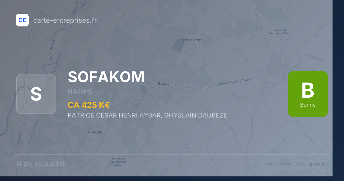 SOFAKOM — 452820855 — fiche entreprise