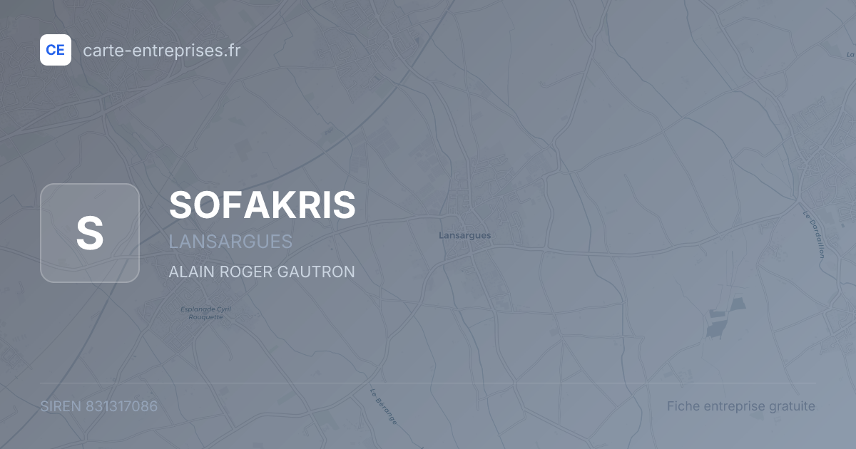 SOFAKRIS — 831317086 — fiche entreprise