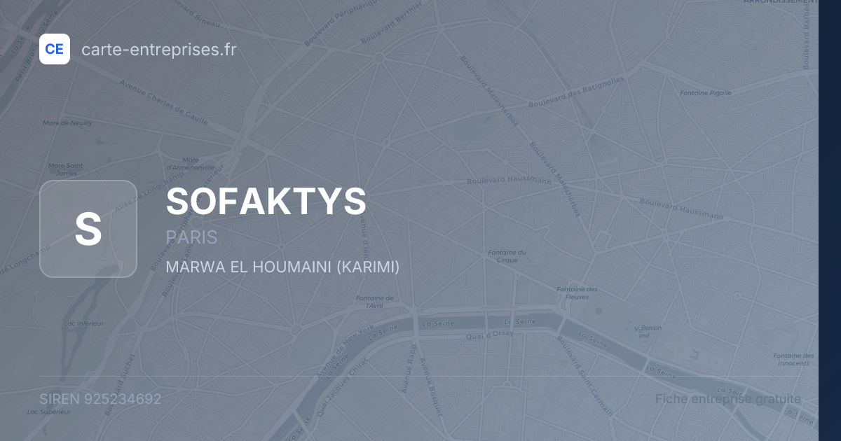 SOFAKTYS — 925234692 — fiche entreprise