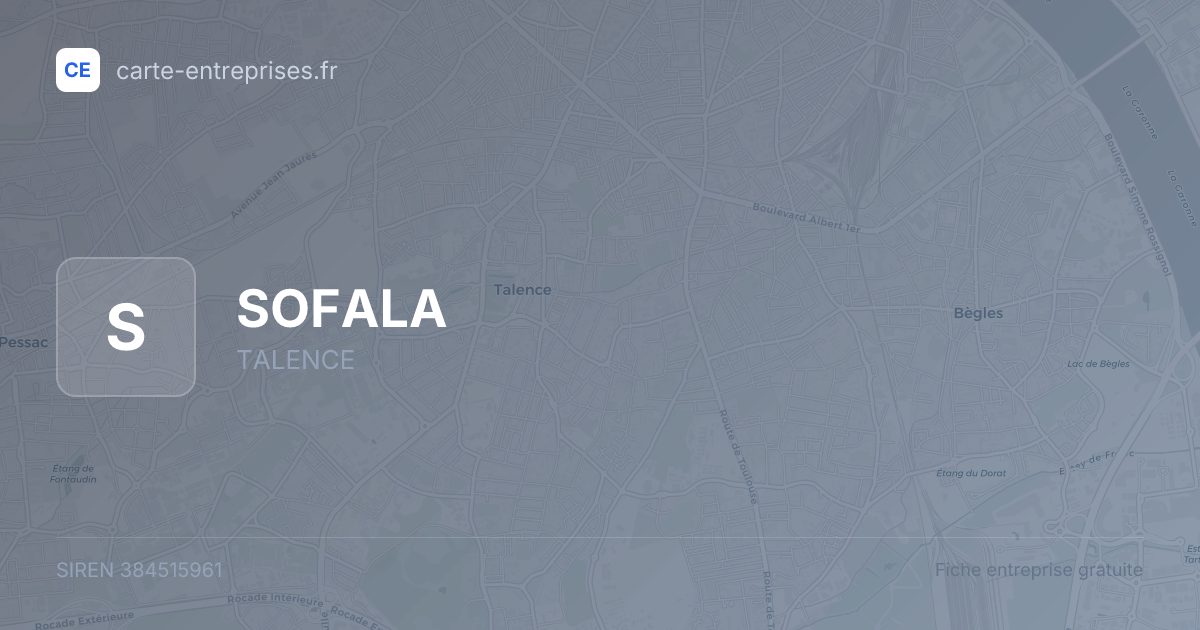 SOFALA — 384515961 — fiche entreprise