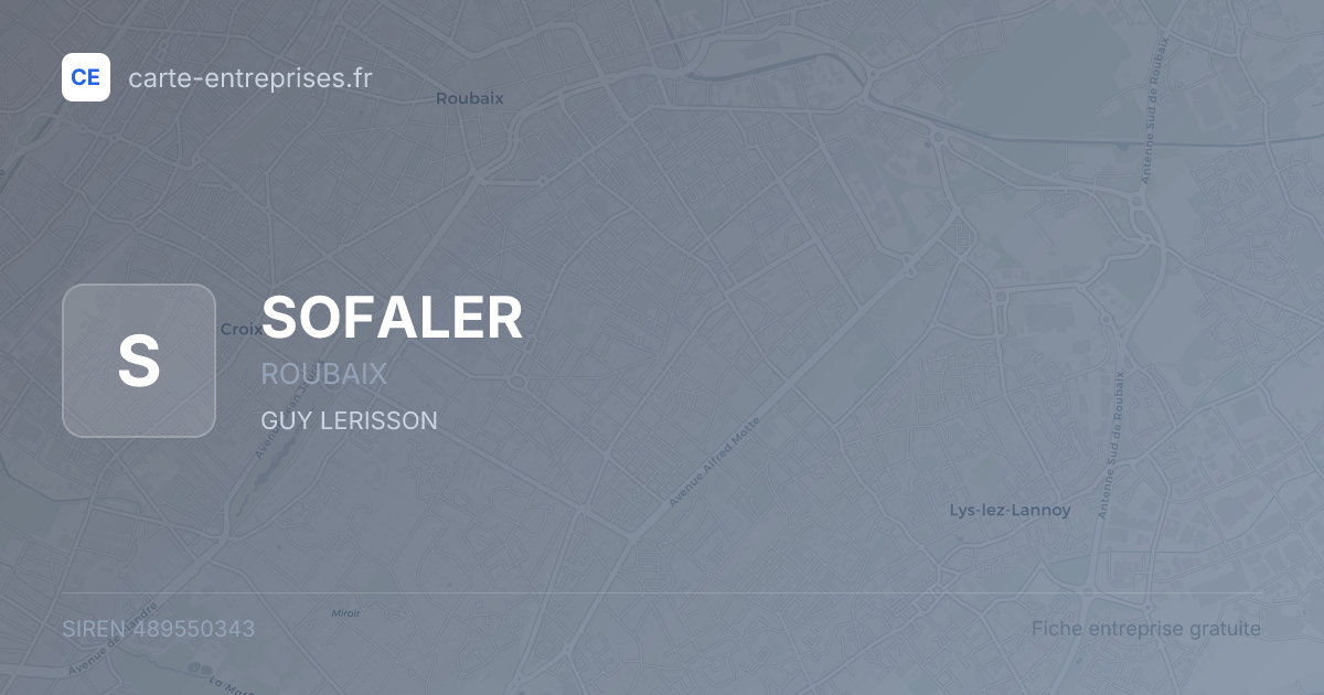 SOFALER — 489550343 — fiche entreprise