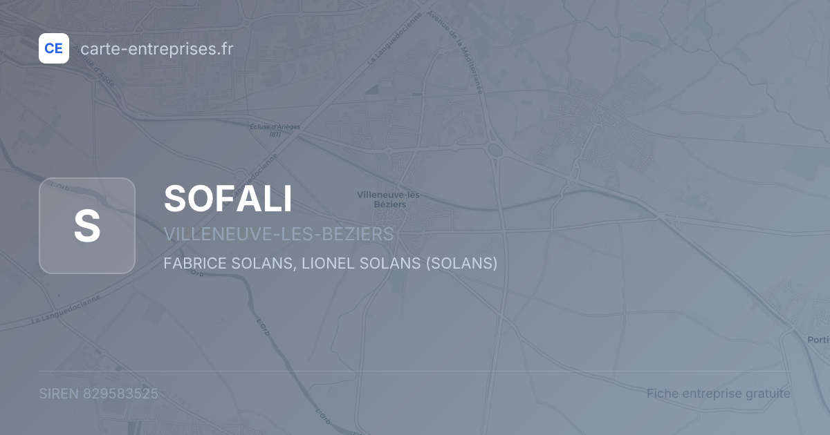 SOFALI — 829583525 — fiche entreprise