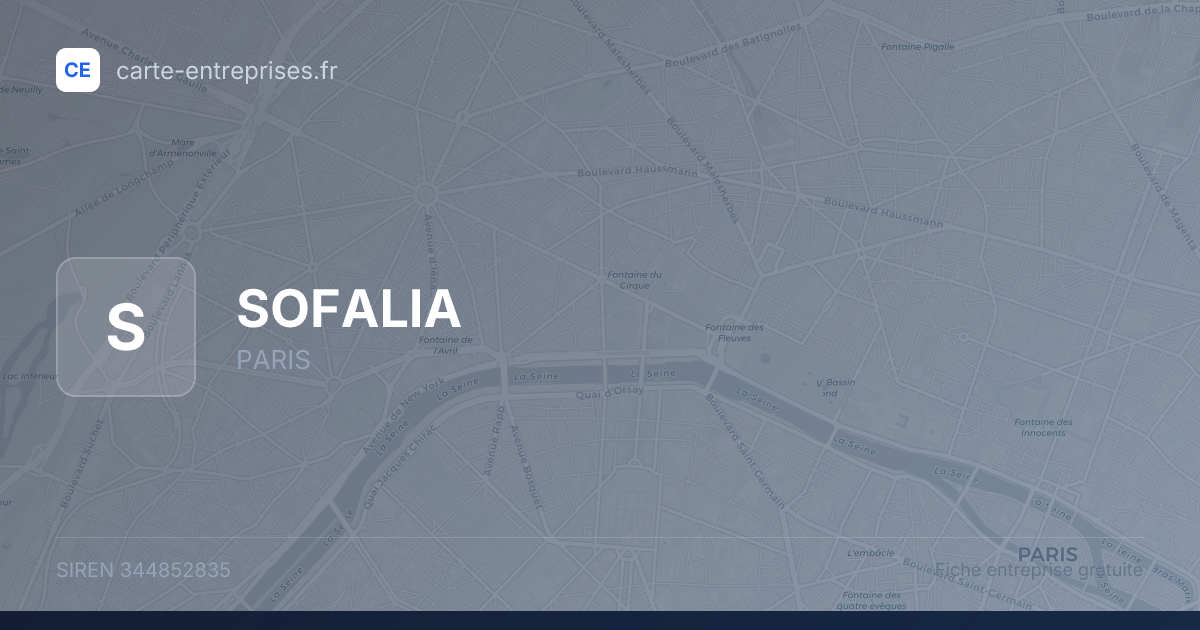 SOFALIA — 344852835 — fiche entreprise