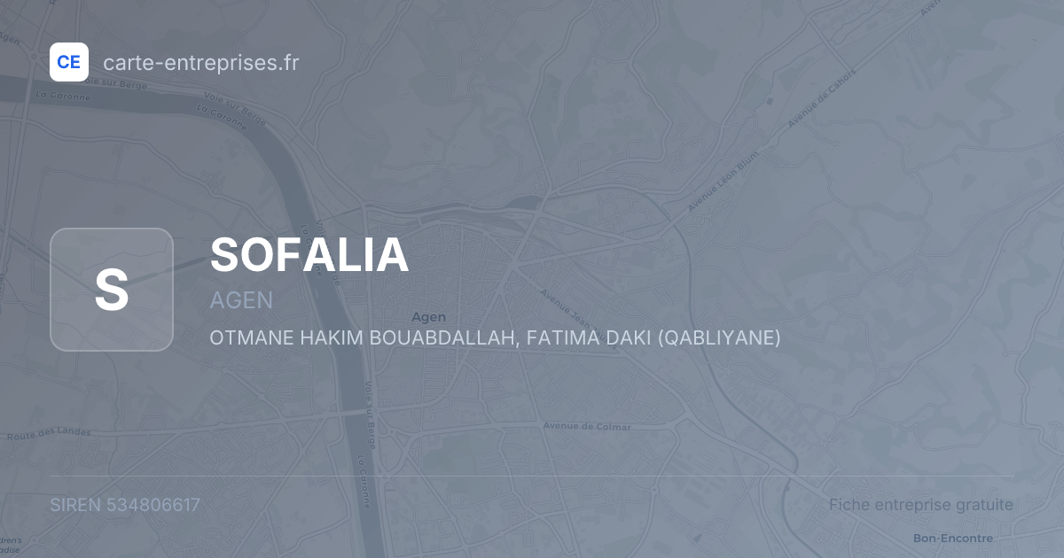 SOFALIA — 534806617 — fiche entreprise