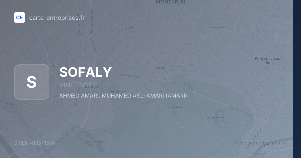 SOFALY — 412571556 — fiche entreprise