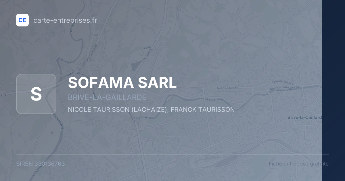 SOFAMA SARL — 330136763 — fiche entreprise