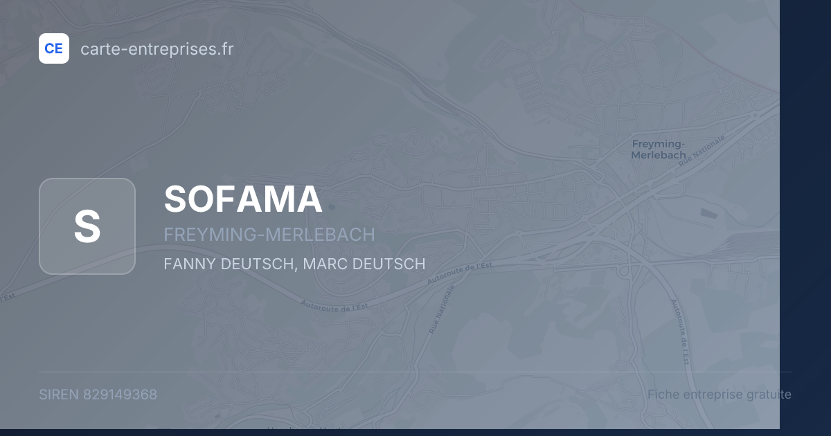 SOFAMA — 829149368 — fiche entreprise