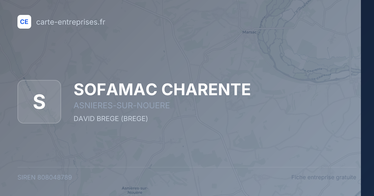 SOFAMAC CHARENTE — 808048789 — fiche entreprise