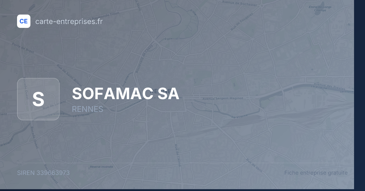 SOFAMAC SA — 339663973 — fiche entreprise