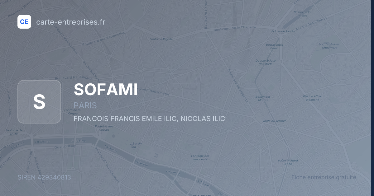 SOFAMI — 429340813 — fiche entreprise