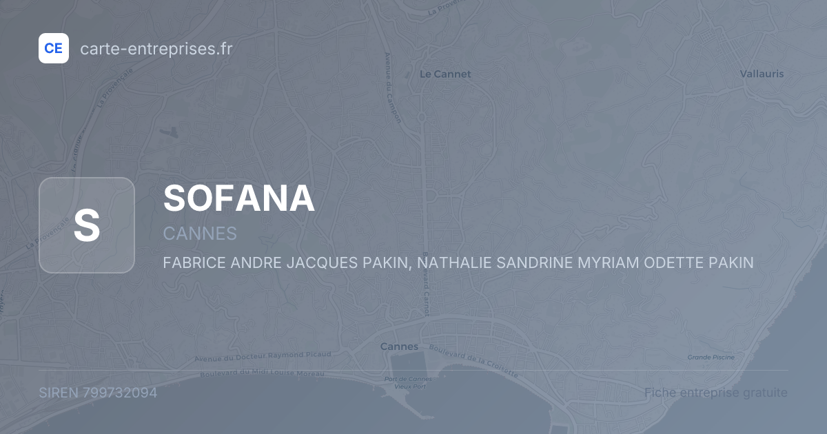 SOFANA — 799732094 — fiche entreprise