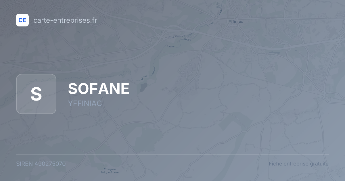 SOFANE — 490275070 — fiche entreprise