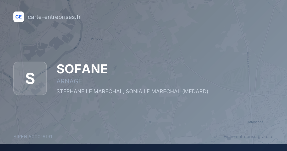 SOFANE — 500016191 — fiche entreprise
