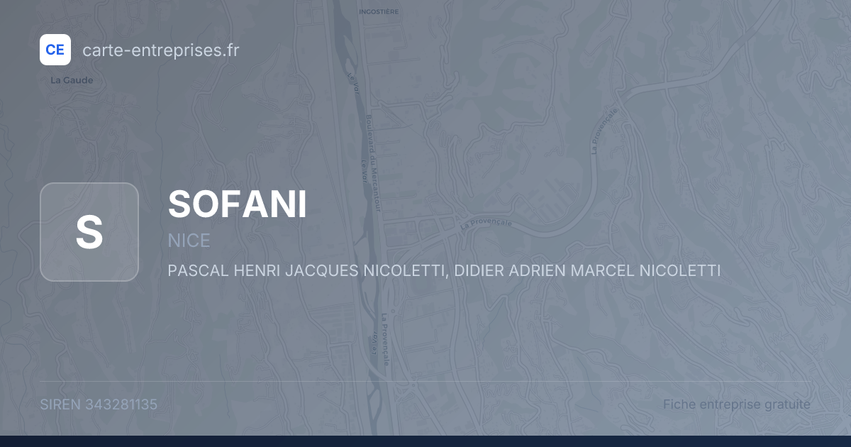 SOFANI — 343281135 — fiche entreprise