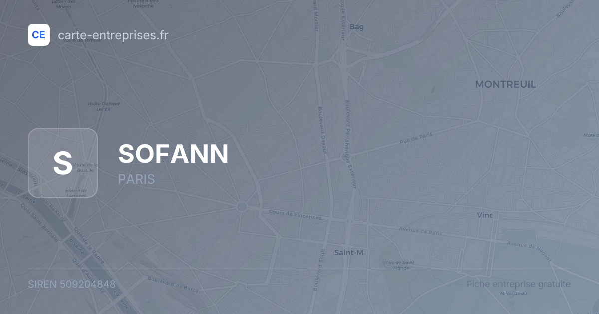 SOFANN — 509204848 — fiche entreprise