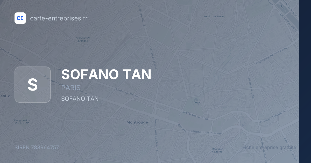 SOFANO TAN — 788964757 — fiche entreprise