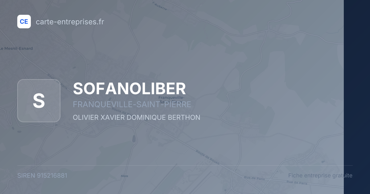 SOFANOLIBER — 915216881 — fiche entreprise
