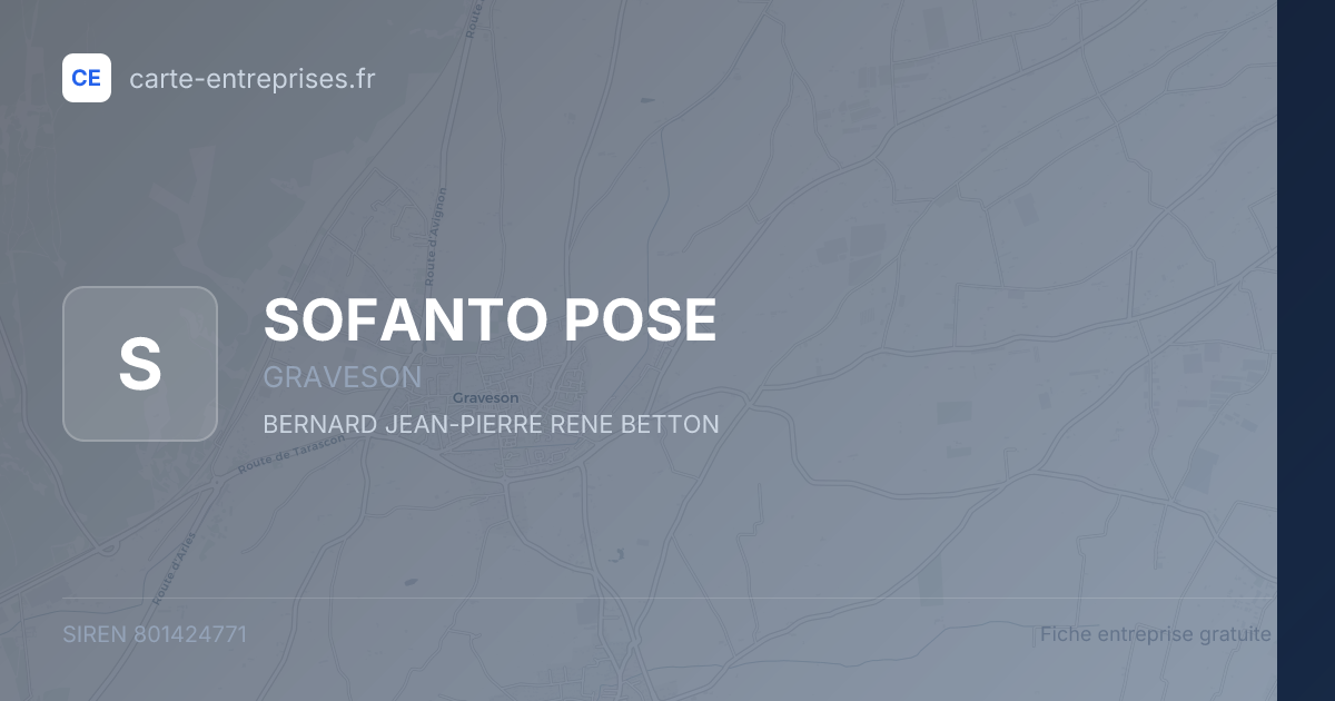 SOFANTO POSE — 801424771 — fiche entreprise