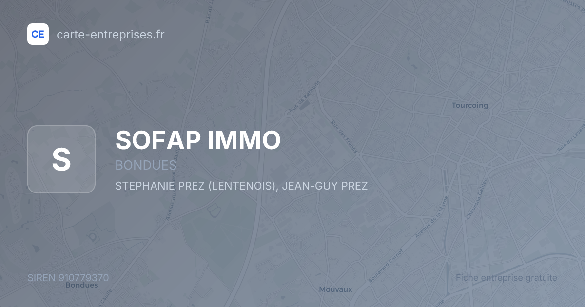 SOFAP IMMO — 910779370 — fiche entreprise