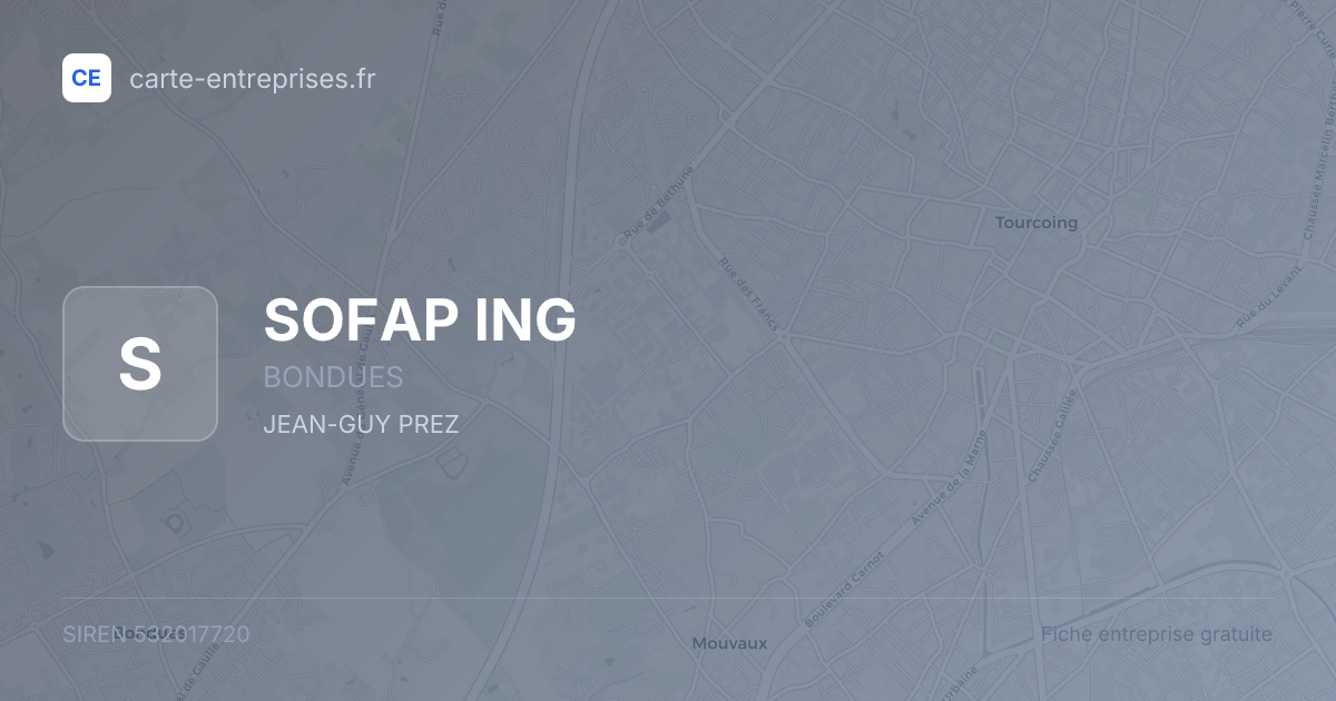SOFAP ING — 532017720 — fiche entreprise