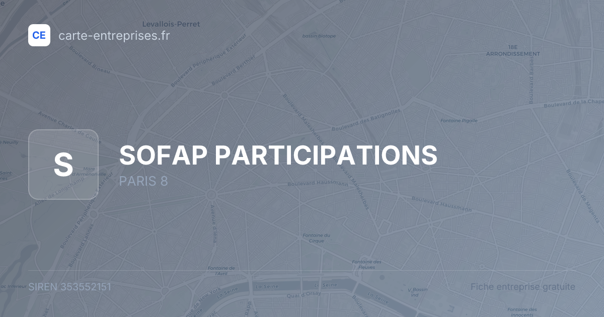 SOFAP PARTICIPATIONS — 353552151 — fiche entreprise