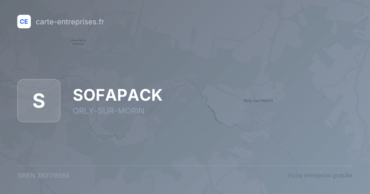 SOFAPACK — 383178589 — fiche entreprise