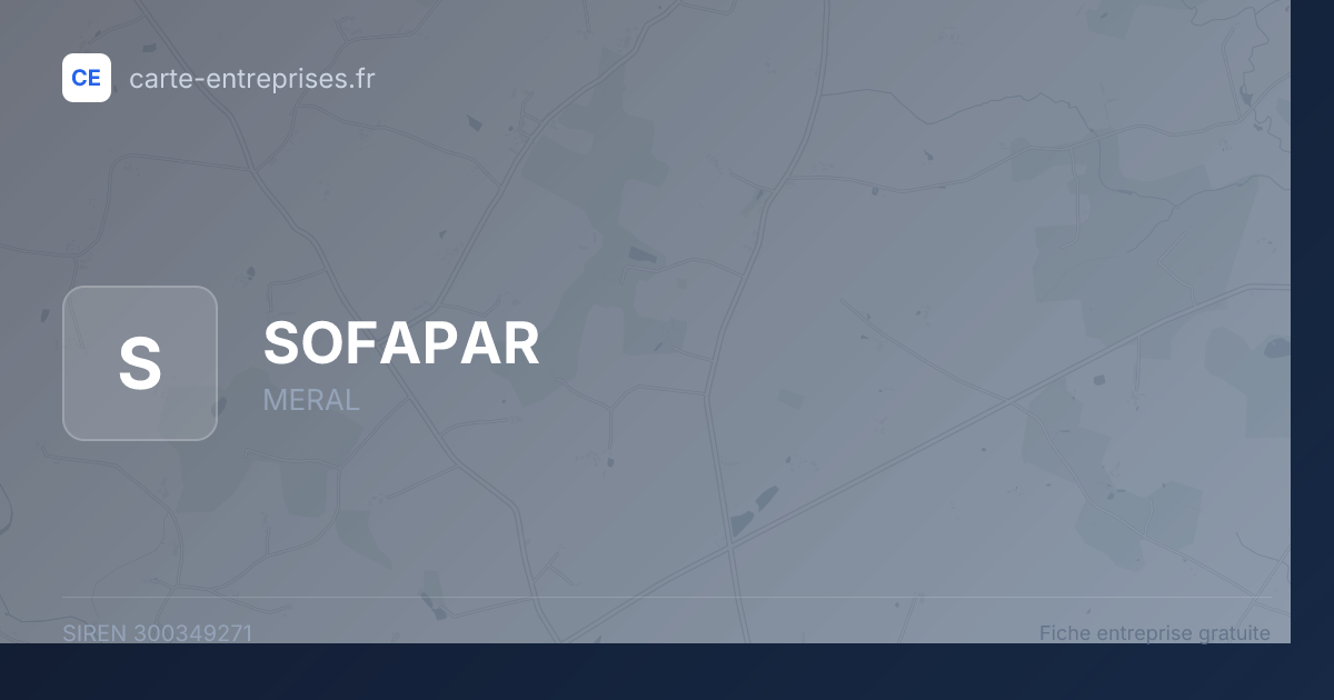 SOFAPAR — 300349271 — fiche entreprise