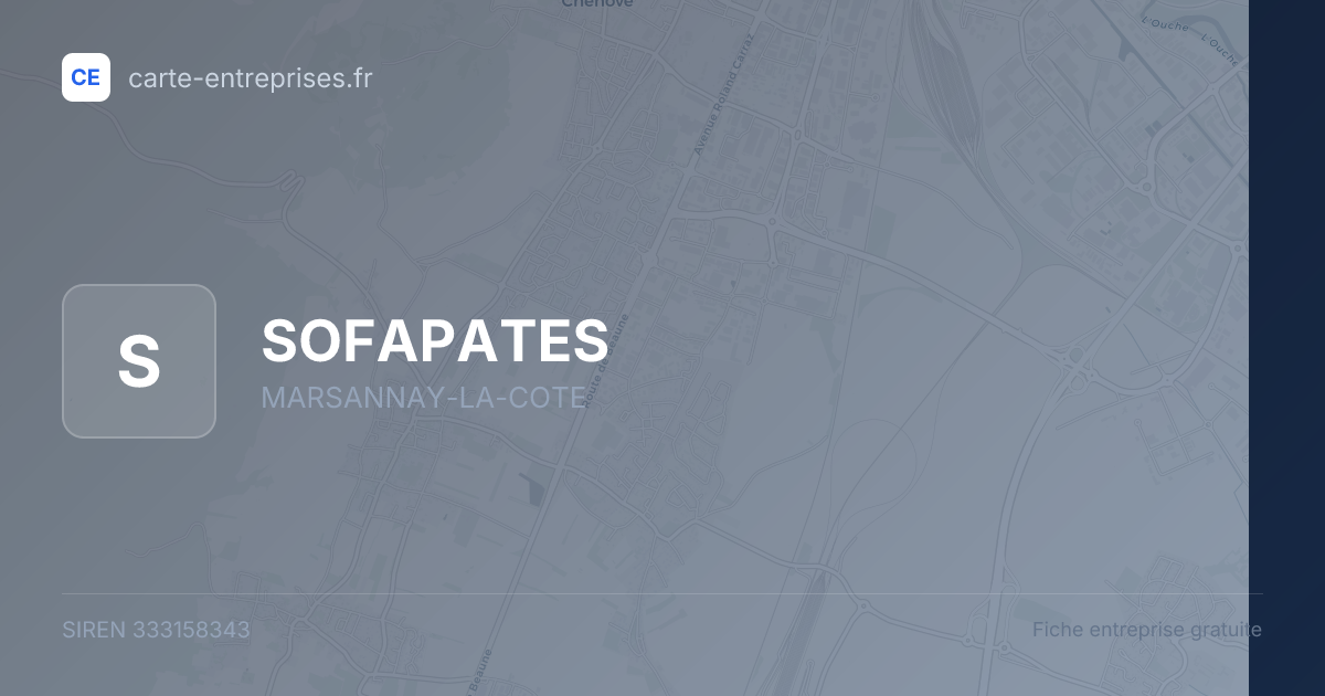 SOFAPATES — 333158343 — fiche entreprise