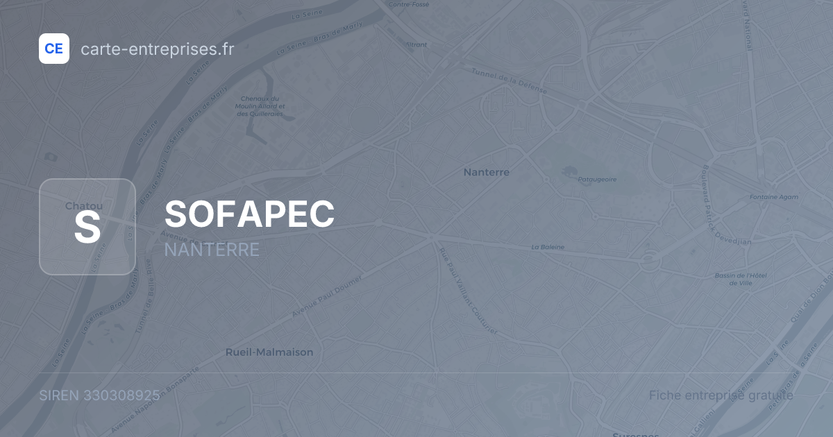 SOFAPEC — 330308925 — fiche entreprise