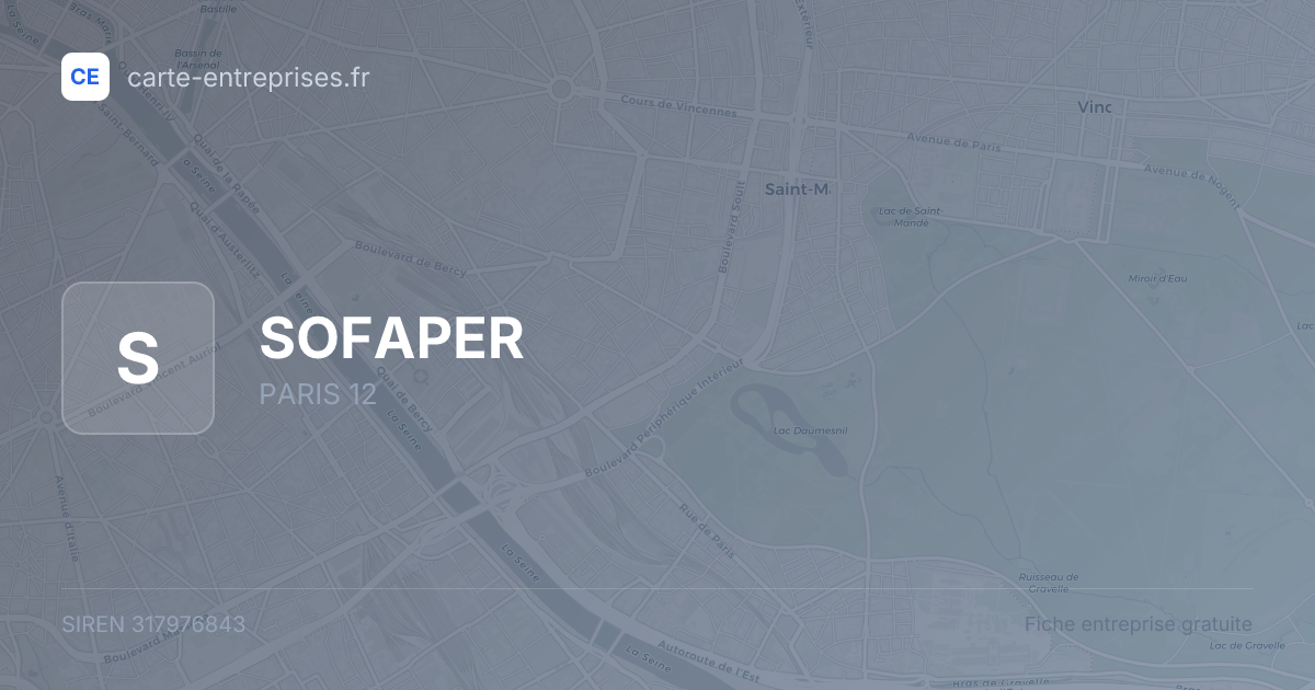 SOFAPER — 317976843 — fiche entreprise