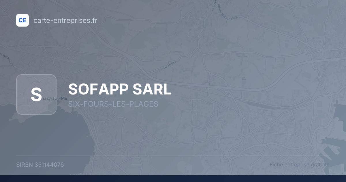SOFAPP SARL — 351144076 — fiche entreprise