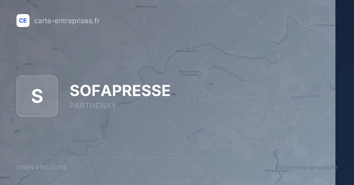 SOFAPRESSE — 419525308 — fiche entreprise