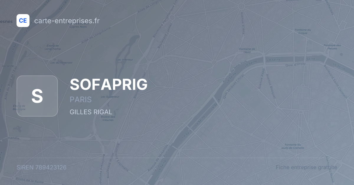 SOFAPRIG — 789423126 — fiche entreprise