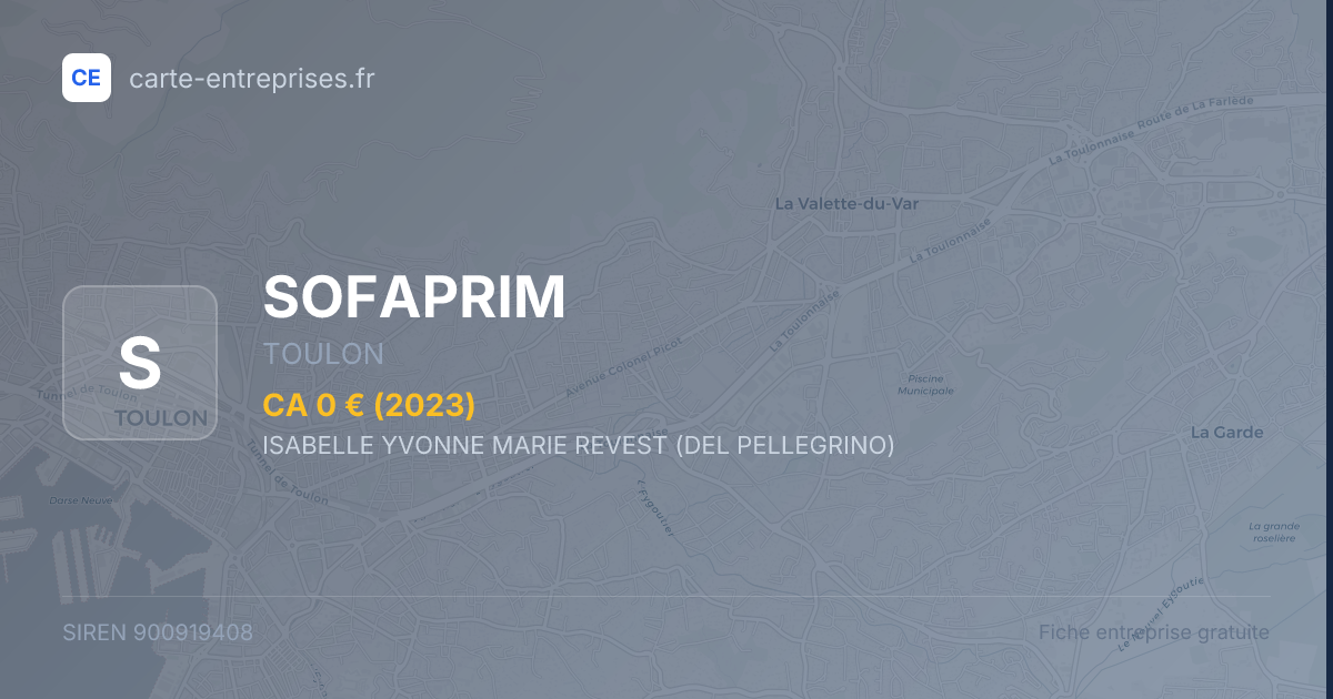 SOFAPRIM — 900919408 — fiche entreprise