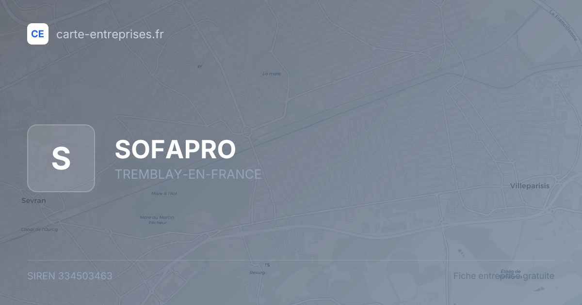 SOFAPRO — 334503463 — fiche entreprise