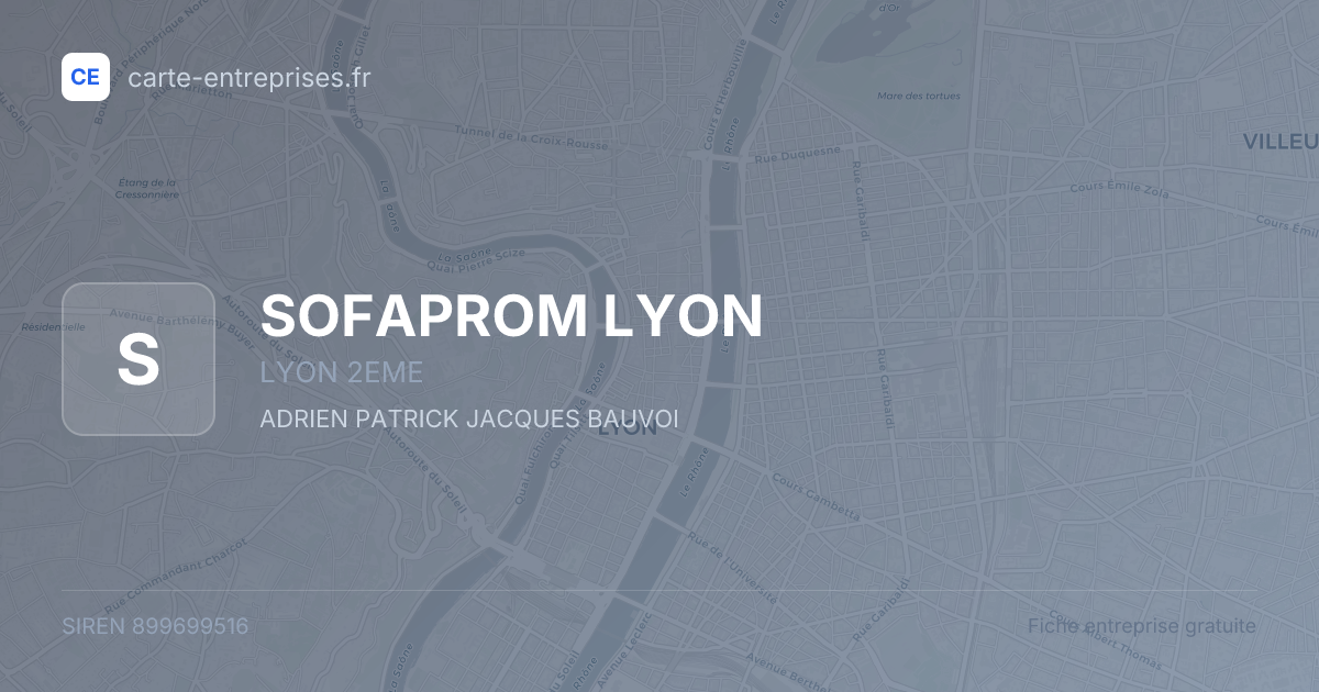 SOFAPROM LYON — 899699516 — fiche entreprise