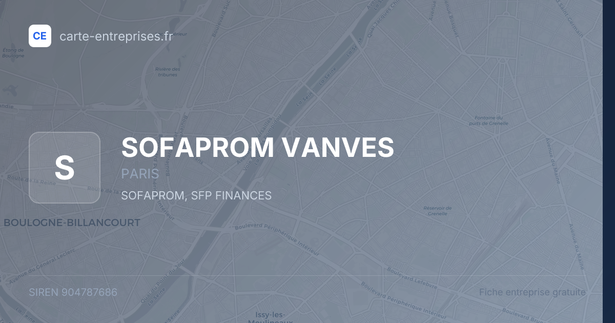 SOFAPROM VANVES — 904787686 — fiche entreprise