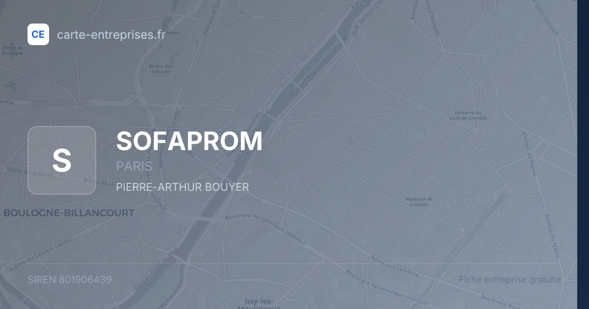 SOFAPROM — 801906439 — fiche entreprise