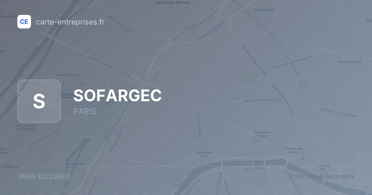 SOFARGEC — 322236613 — fiche entreprise